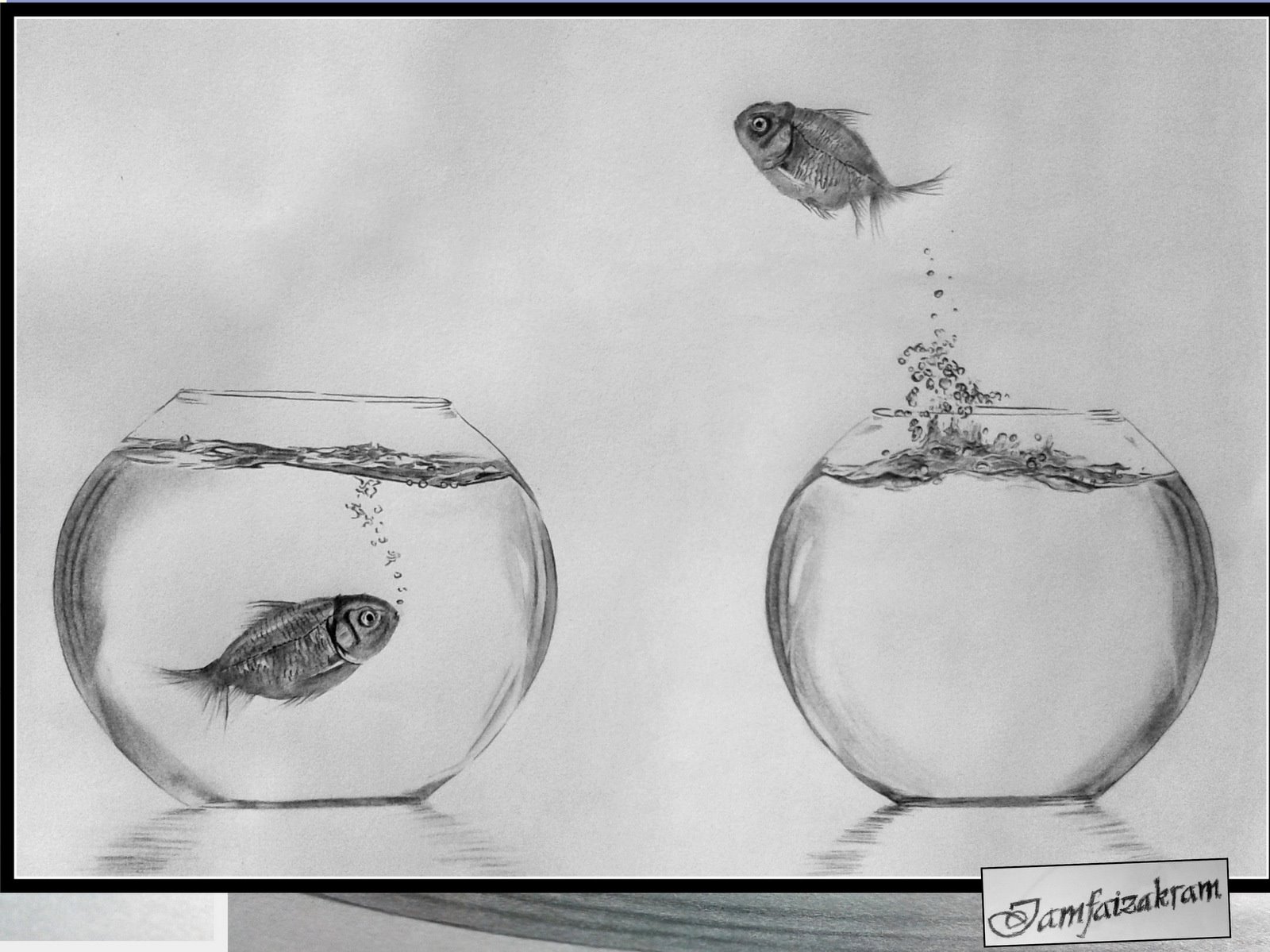 1600x1199 Fish Bowl Sketch Pencil Shades - Fish Bowl Drawing
