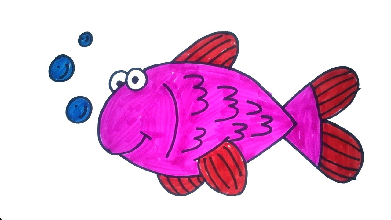 1280x720 Fish Drawing How To Draw Fish Easy Step - Fish Drawing