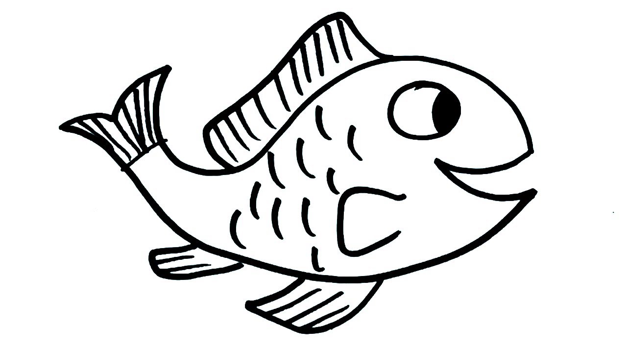 1280x720 How To Draw Fish Drawing For Kids Easy Fish Art Step - Fish Drawing