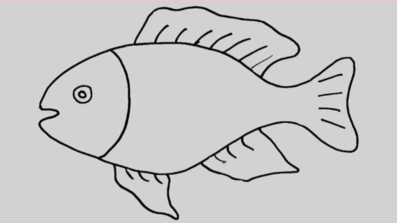 1280x720 How To Draw A Fish Animation And Entertainment For Kids - Fish Drawing