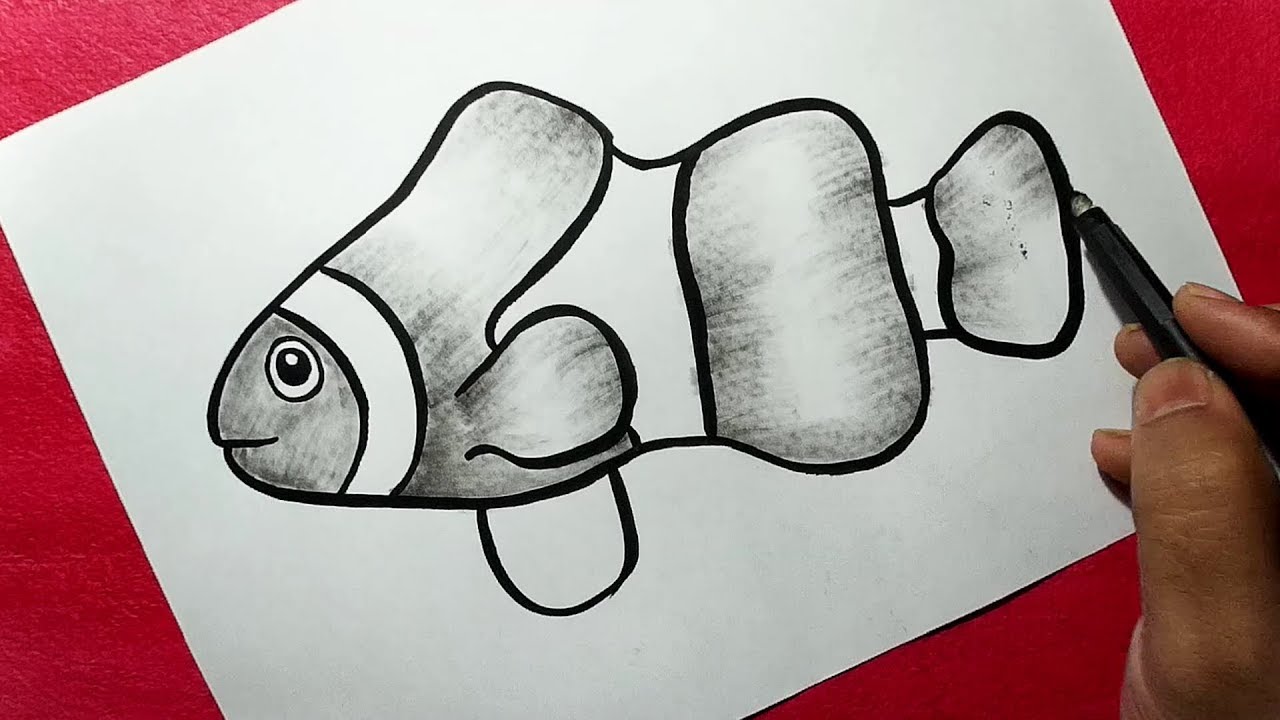 1280x720 How To Draw A Simple Fish Easy Line Drawing In Ink Yzarts - Fish Drawing Easy