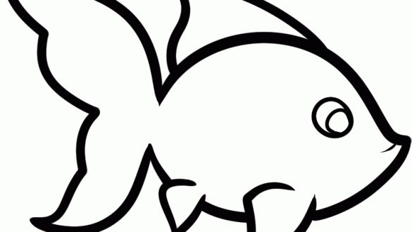 585x329 Simple Fish Drawing How To Draw A Step - Fish Drawing For Kids