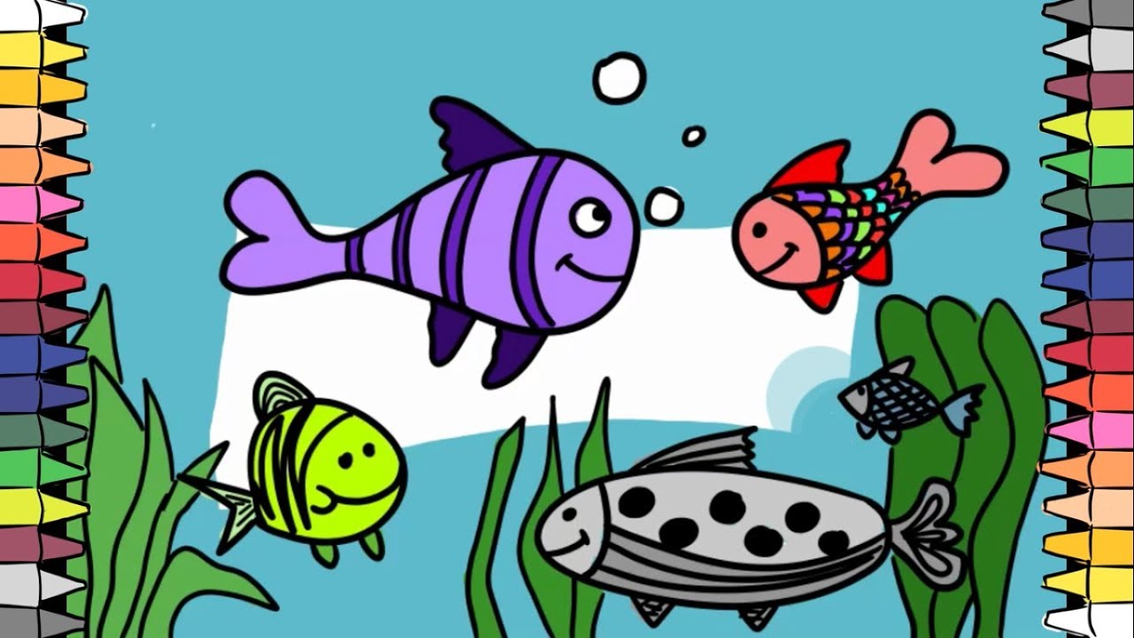 1280x720 How To Draw Cool Kinds Of Fish Draw And Color Best Kids - Fish Drawing For Kids