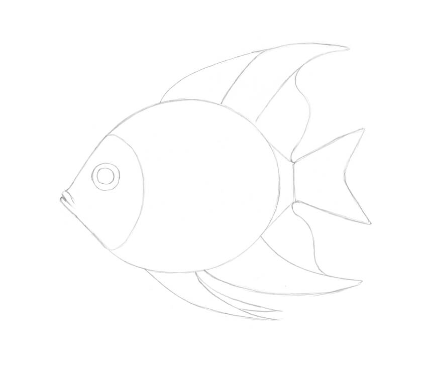 850x747 How To Draw A Tropical Fish - Fish Drawing Images