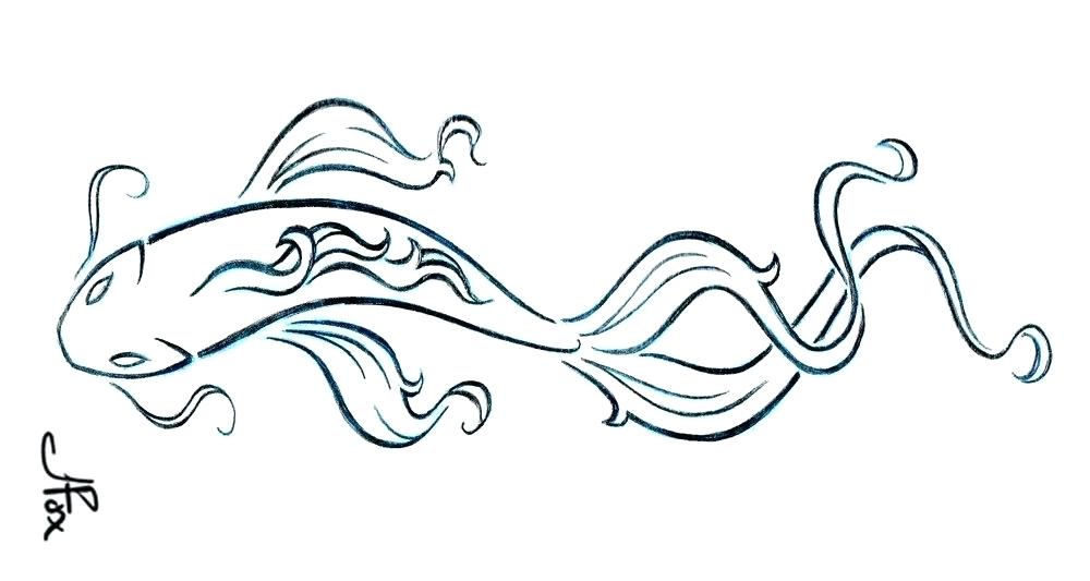 1000x533 Fish Outline Fish Outline Fish Simple Drawing At Fish Outline - Fish Drawing Pictures