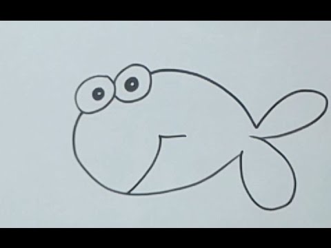 480x360 How To Draw A Cartoon Fish For Kids - Fish Drawing Step By Step