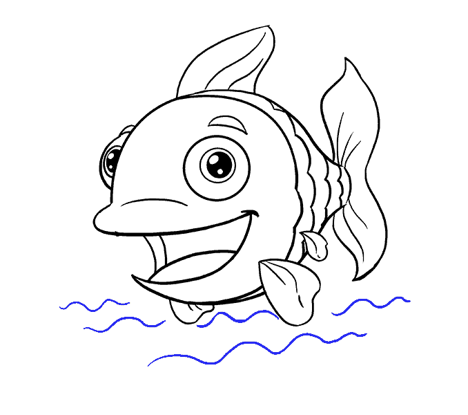 678x600 How To Draw A Cartoon Fish In A Few Easy Steps Easy Drawing Guides - Fish Drawing Step By Step
