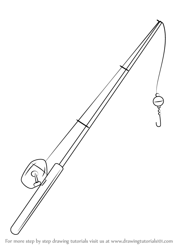 598x844 Learn How To Draw Fishing Pole - Fish Drawing Step By Step