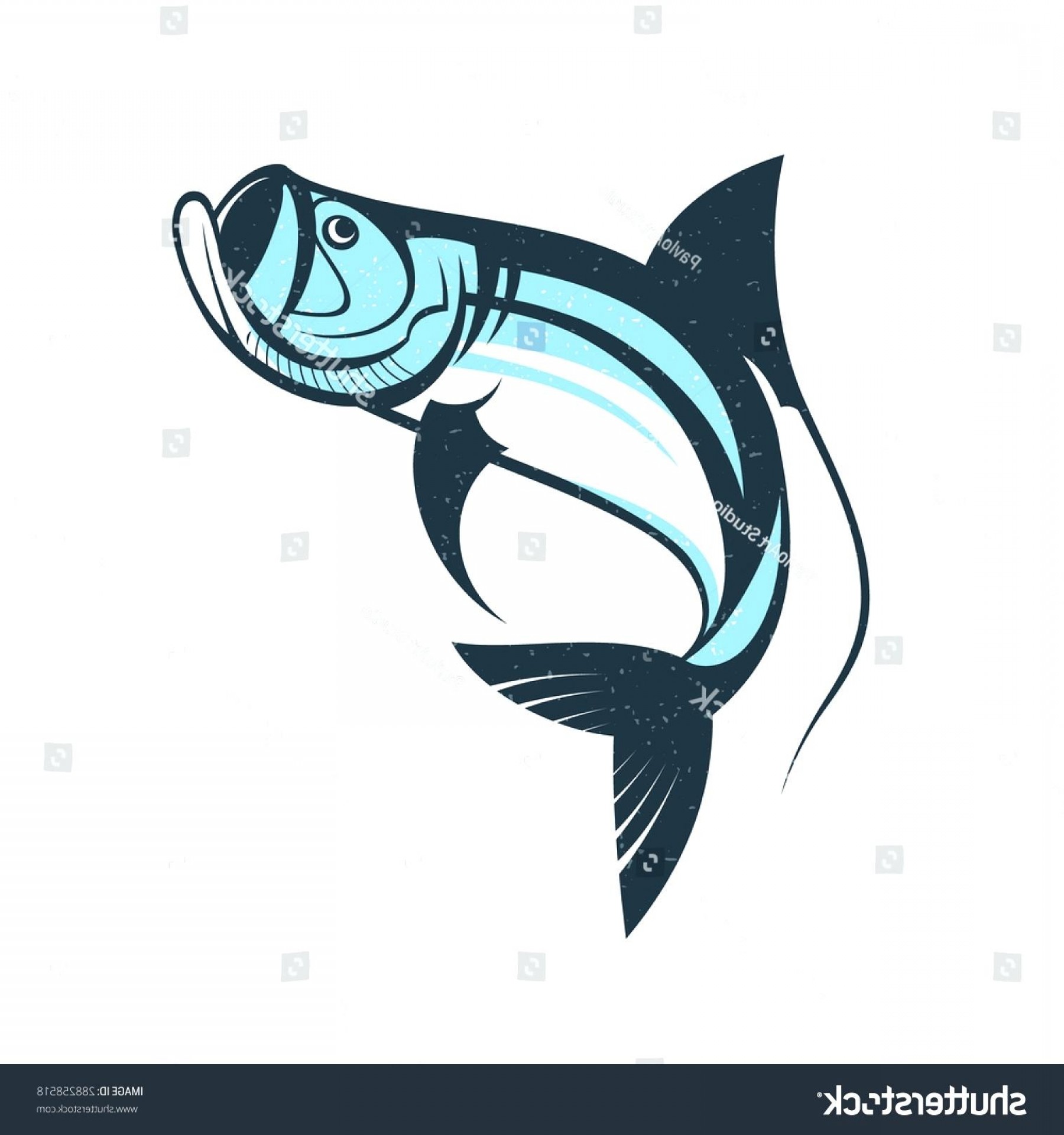 1800x1920 Shark Drawing Template Jumping Tarpon Fish Logo Vector - Fish Drawing Template