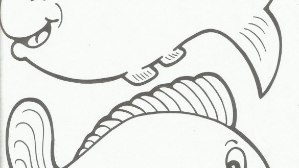 585x329 Emerging Fish Drawing Template Ausmalbild Coloring Book Free - Fish Drawing Template