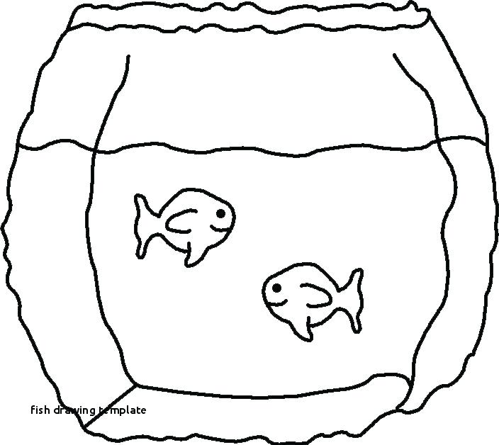 704x628 Fish Bowl Template Outline Shape Templates - Fish Drawing Template
