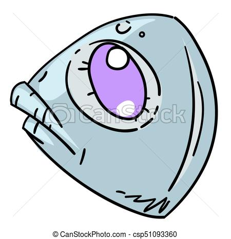 450x466 Fish Head Hand Drawn Cartoon Colorful Artwork With Color - Fish Head Drawing