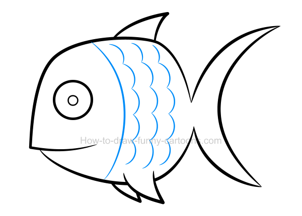 600x430 How To Draw A Fish Clip Art - Fish Head Drawing