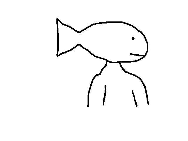 640x480 Draw A Person With A Fish As A Head - Fish Head Drawing