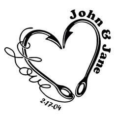 240x240 Fish Hook Love Personalized Vinyl Love Chirp Gifts - Fish Hook Drawing
