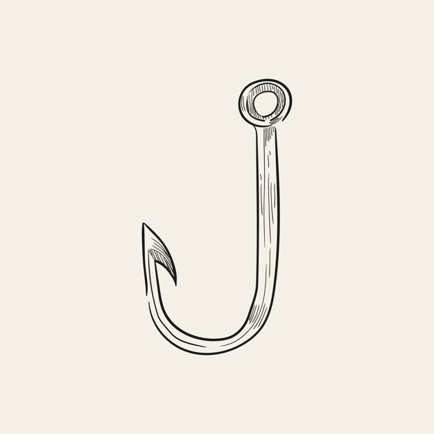 626x625 Fish Hook Vectors, Photos And Free Download - Fish Hook Drawing