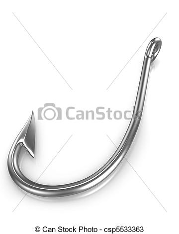 360x470 Shiny Fishing Hook Isolated On White Background - Fish Hook Drawing