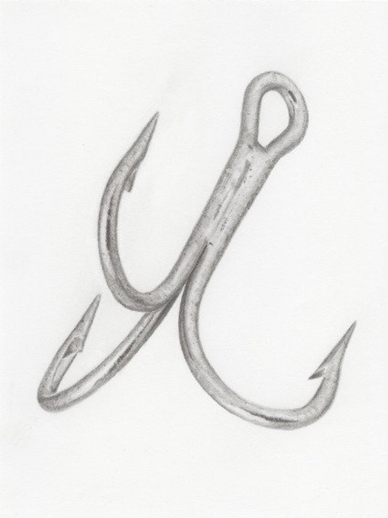 Fish Hook Drawing at PaintingValley.com | Explore collection of Fish