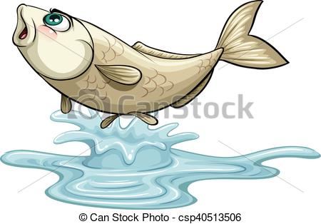 450x314 Fish Jumping Out On Water Surface Illustration - Fish Jumping Out Of Water Drawing