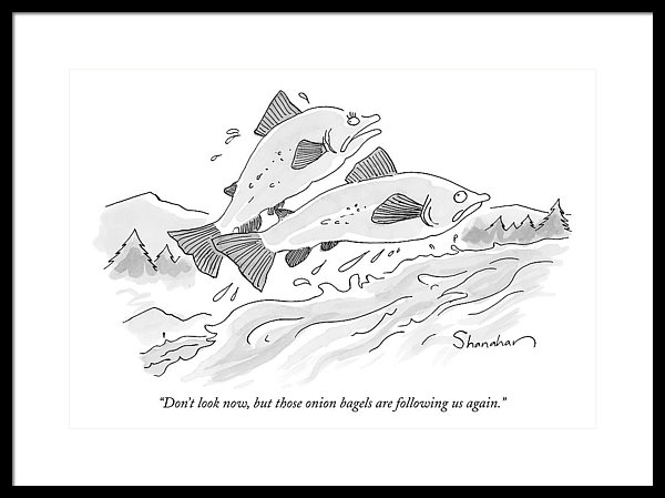 600x449 There Are Two Fish Jumping Out Of Water Framed Print - Fish Jumping Out Of Water Drawing