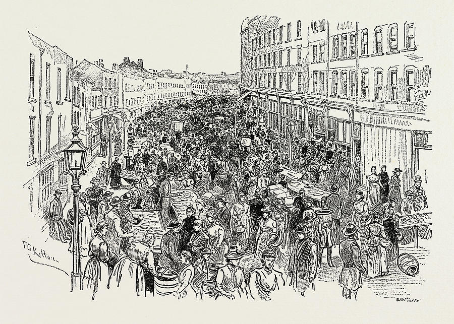 900x643 Fish Market, Wentwoth Street Drawing - Fish Market Drawing