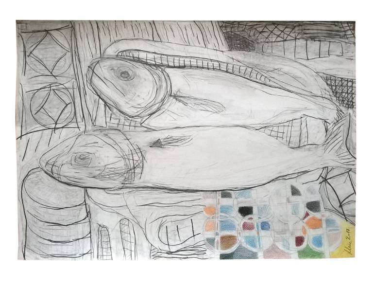 770x594 On A Fish Market Drawing - Fish Market Drawing