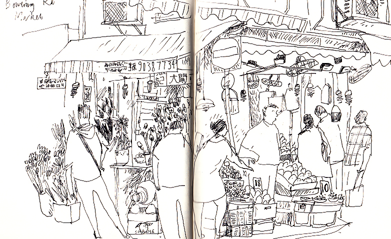 782x478 Fish Market James Albon - Fish Market Drawing