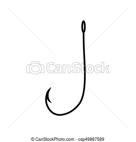 450x470 Fish Hook Icon Vector Illustration - Fish On A Hook Drawing
