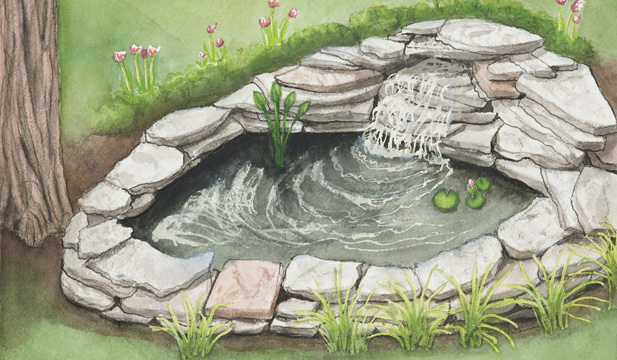 Koi Pond Sketch at PaintingValley.com | Explore collection ...