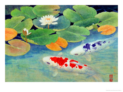 400x300 Koi Fish Drawings - Fish Pond Drawing