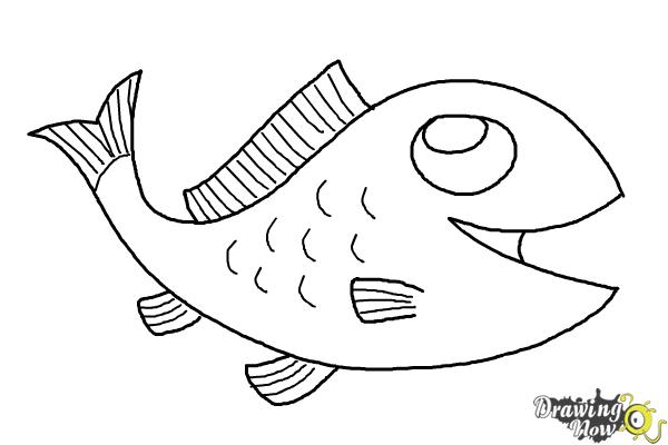 600x400 How To Draw A Simple Fish - Fish Simple Drawing