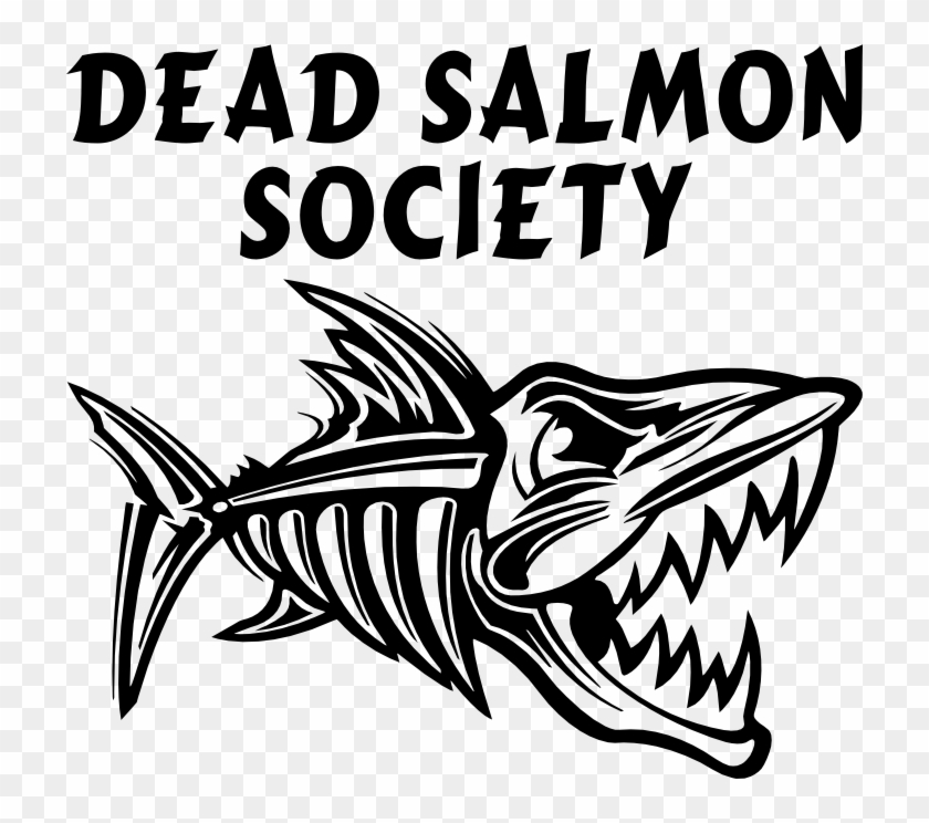 840x744 Best For Tinted Vehicle Windows, Black Sticker - Fish Skeleton Drawing