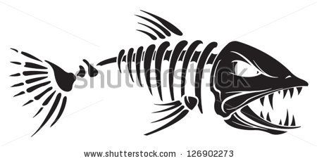 450x229 Fish Skeleton Clipart - Fish Skeleton Drawing