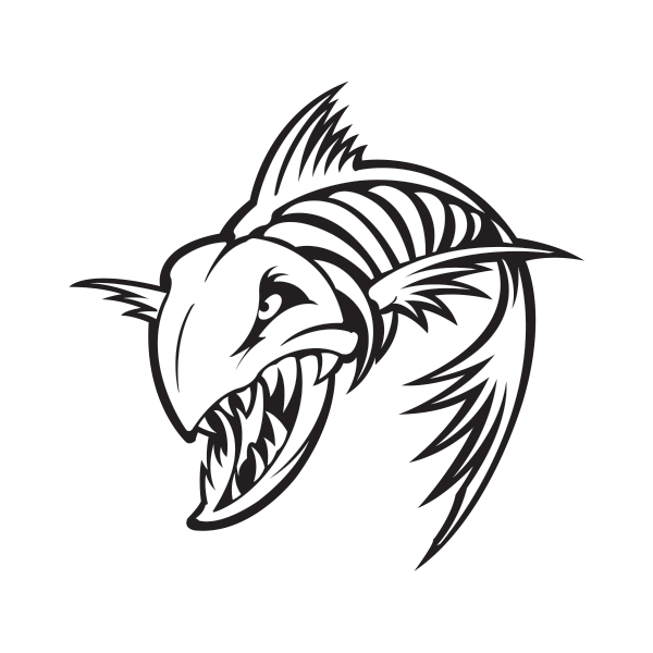 600x600 Fish Skeleton Free Stock - Fish Skeleton Drawing