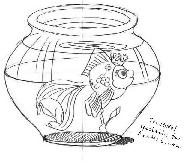 Fish Tank Drawing at PaintingValley.com | Explore collection of Fish ...