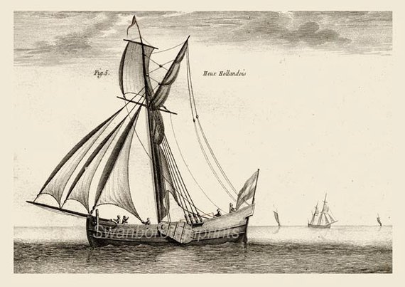 570x403 fishing boat print nautical wall art marine art drawing etsy - Fishing Boat Drawing