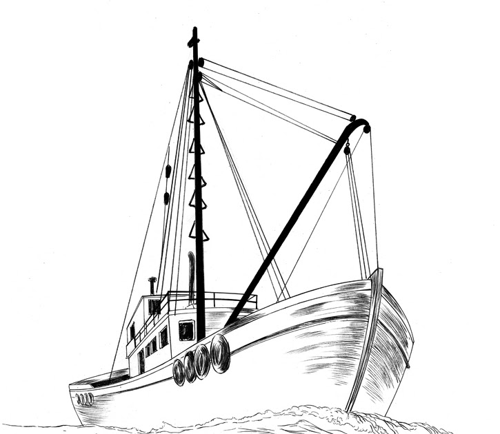 725x630 jed alexander drawing a fishing boat how do you draw a machine - Fishing Boat Drawing