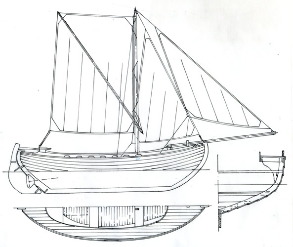 Fishing Boat Line Drawing
