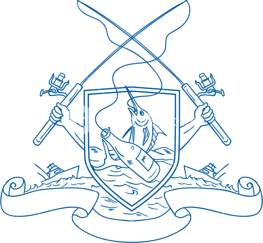 1000x925 Drawing Sketch Style Illustration Of Hand Holding Fishing Rod - Fishing Boat Line Drawing