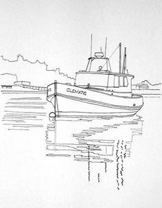 236x303 fishing boat, fishing boat sketch coloring pages fishing boat - Fishing Boat Line Drawing