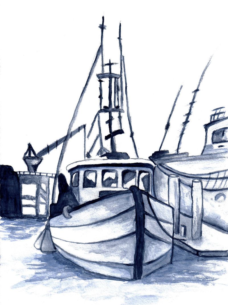 800x1069 Fishing Boat Sketch Image Gallery - Fishing Boat Line Drawing