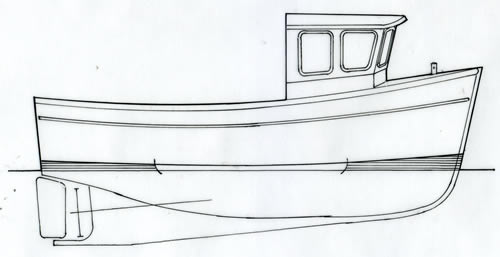 500x257 Mylor Strip Planked Fishing Boat - Fishing Boat Line Drawing