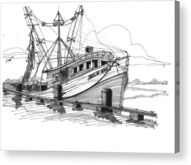 651x561 nellie mae fishing boat acrylic print - Fishing Boat Line Drawing