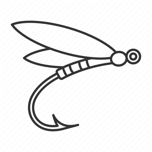 512x512 angling, bait, dragonfly, fishhook, fishing, lure, tackle icon - Fishing Lure Drawing