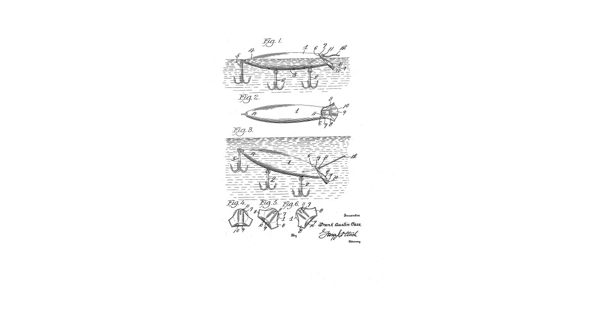 1200x630 fishing lure vintage patent drawing - Fishing Lure Drawing