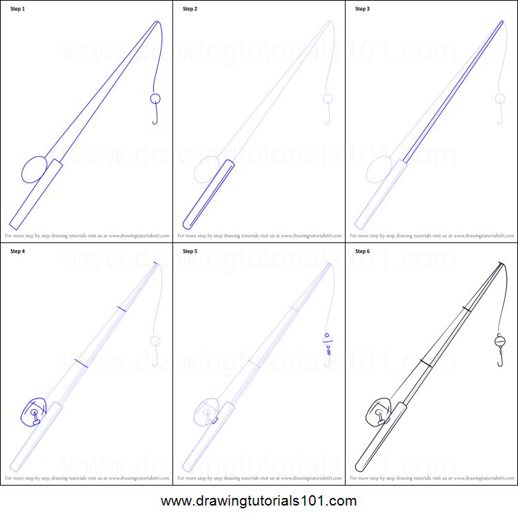 751x755 how to draw fishing pole printable step - Fishing Pole Drawing