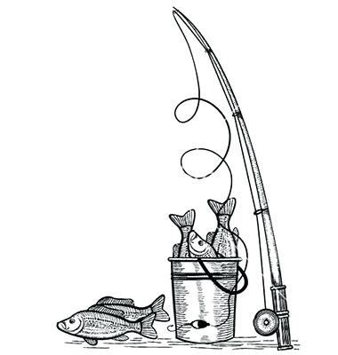 380x400 fishing pole drawing - Fishing Pole Drawing