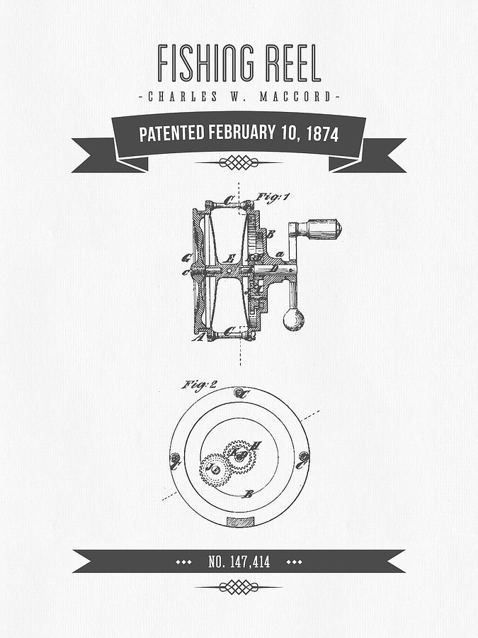 675x900 Fishing Reel Patent Drawing Digital Art - Fishing Reel Drawing