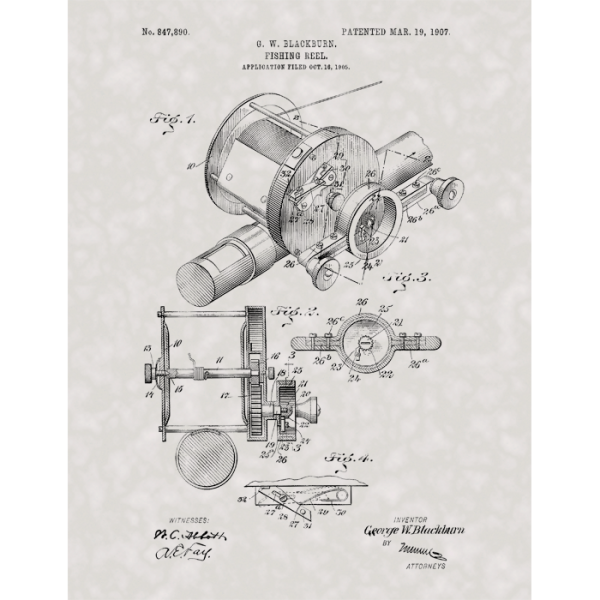 600x600 Fishing Reel, Blackburn - Fishing Reel Drawing