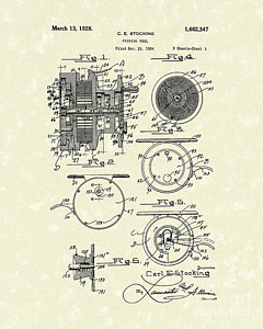 240x300 Fishing Reel Patent Art Drawing - Fishing Reel Drawing